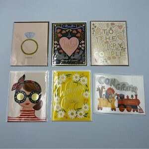 Rifle Paper Co. Greeting Cards & Envelopes NEW Lot of 6 Birthday Wedding Baby
